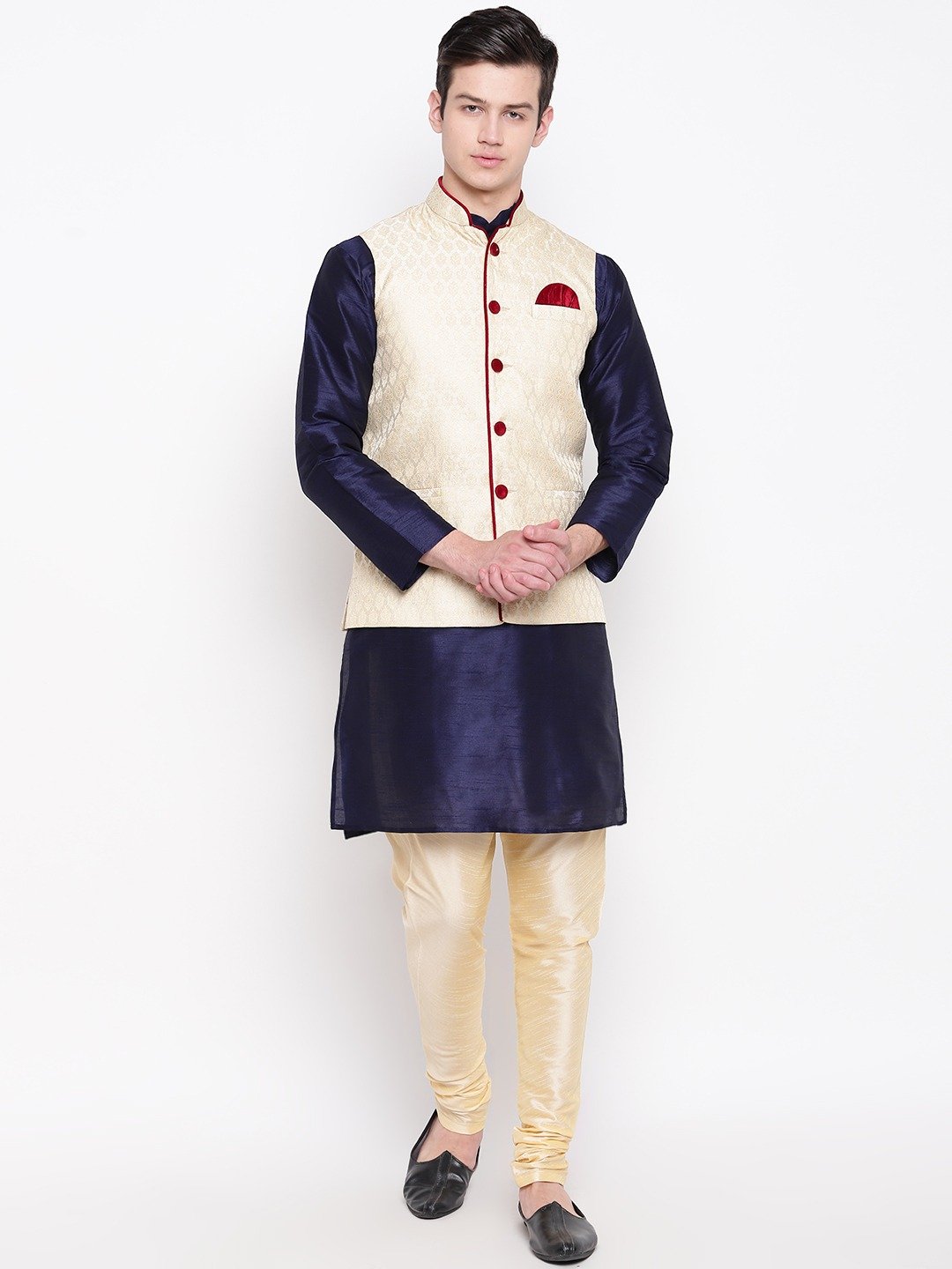 Navy blue waistcoat hot sale with kurta