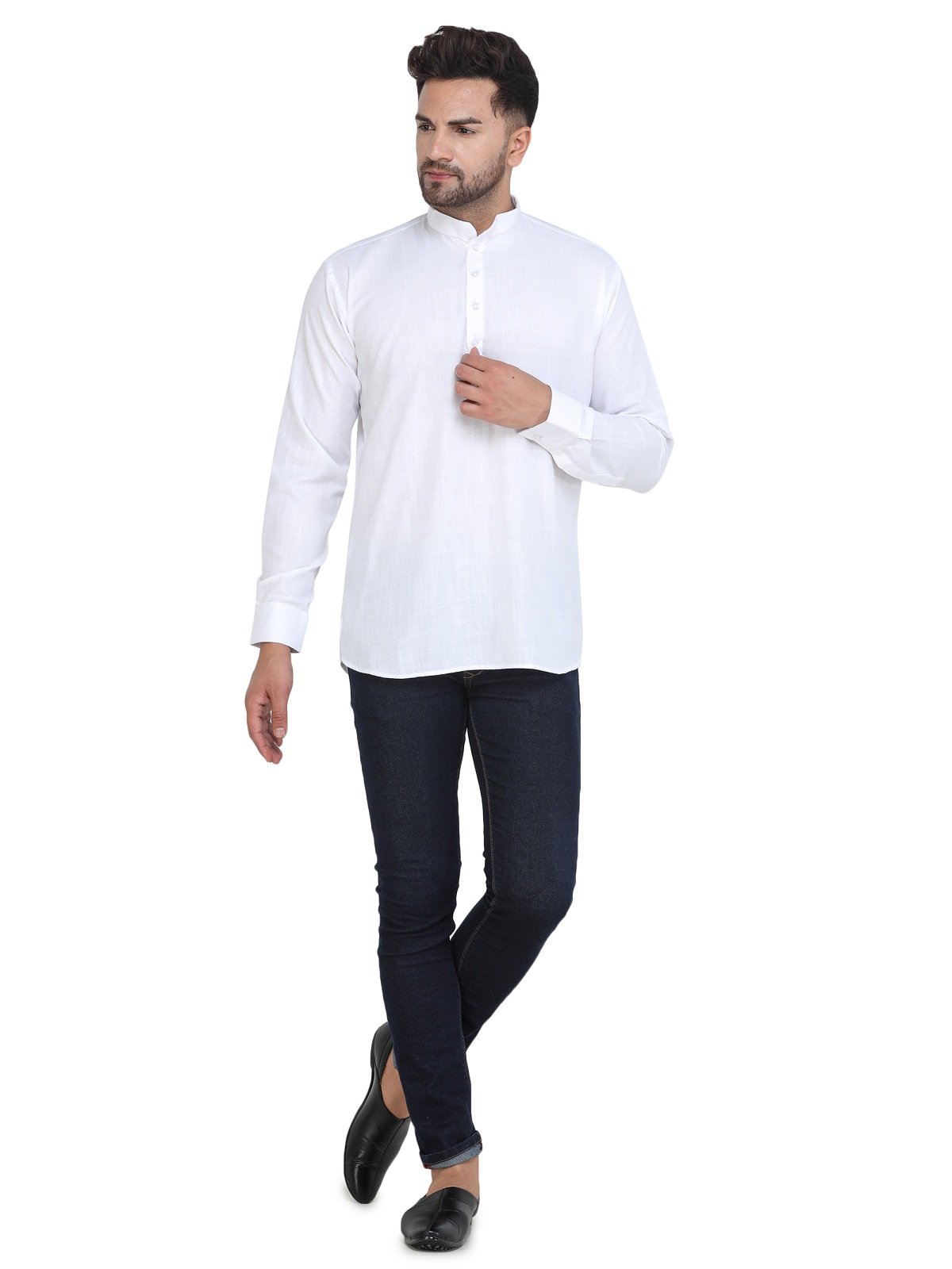 Mens casual deals kurta white